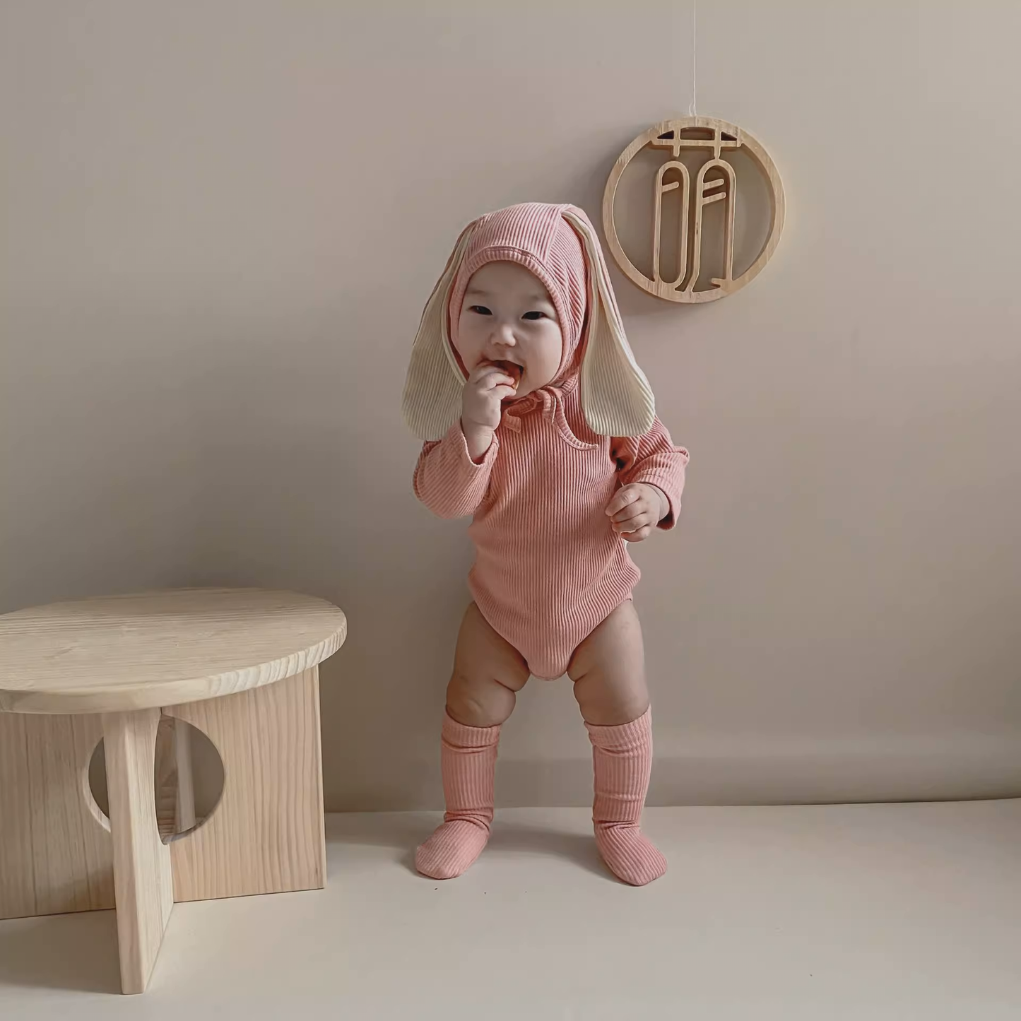 Bunny Ears Ribbed Romper
