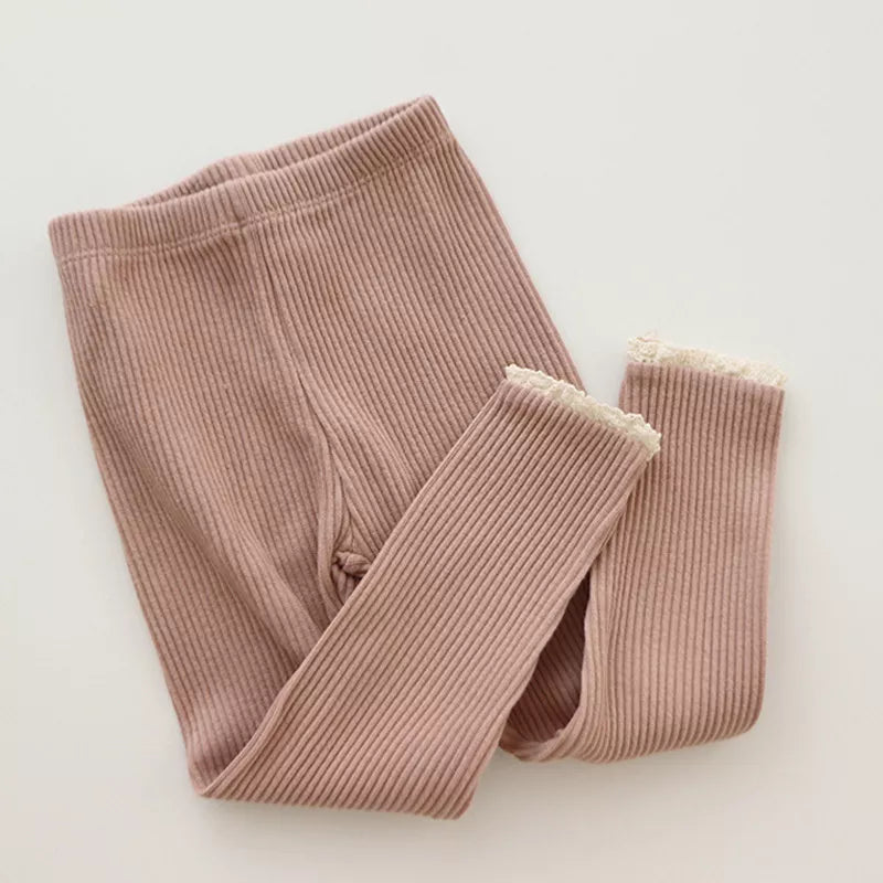 Ruffle Ankle Ribbed Legging