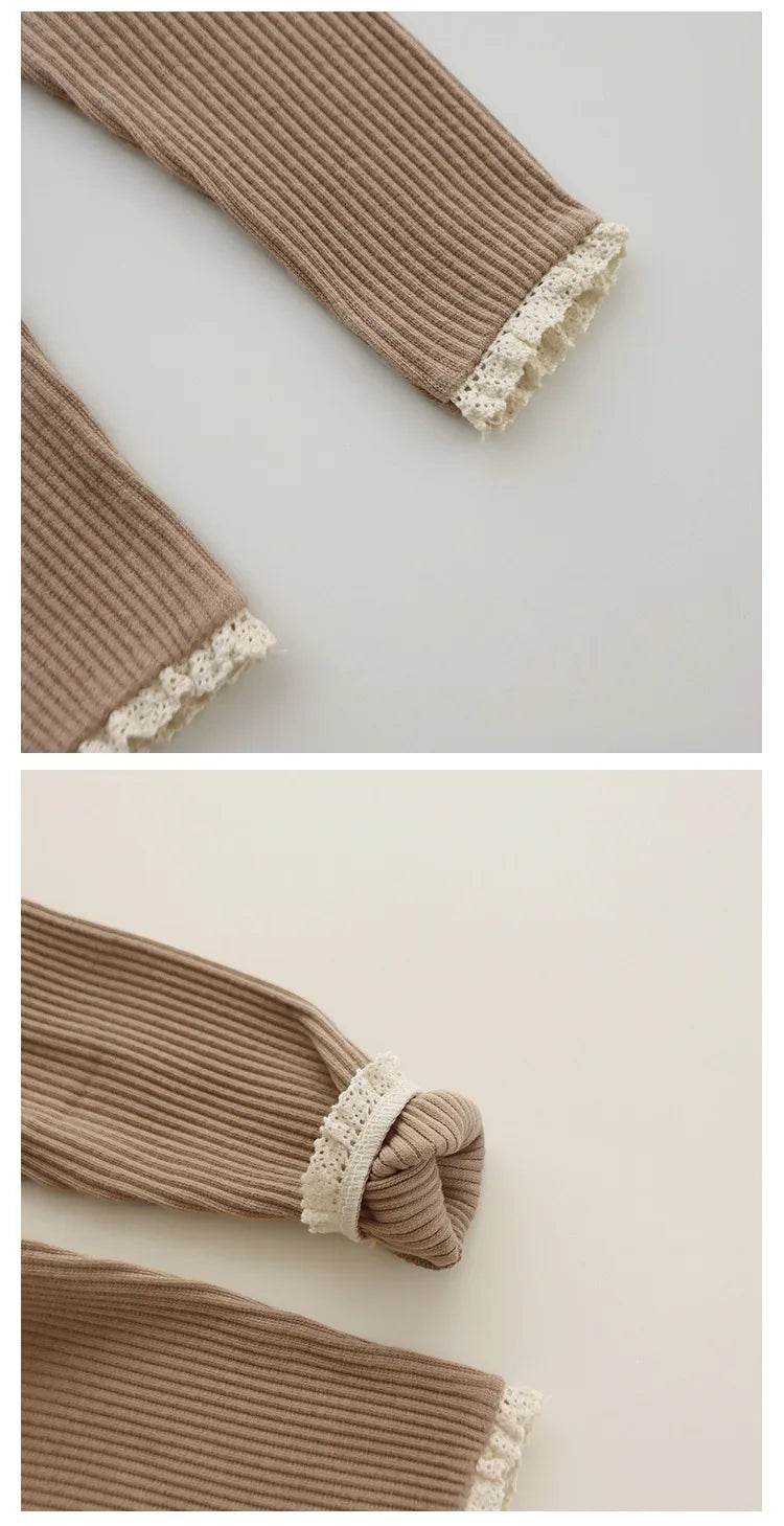 Ruffle Ankle Ribbed Legging