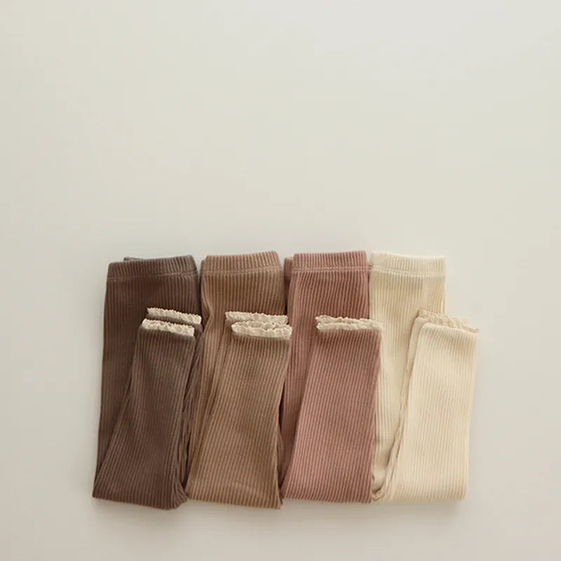 Ruffle Ankle Ribbed Legging