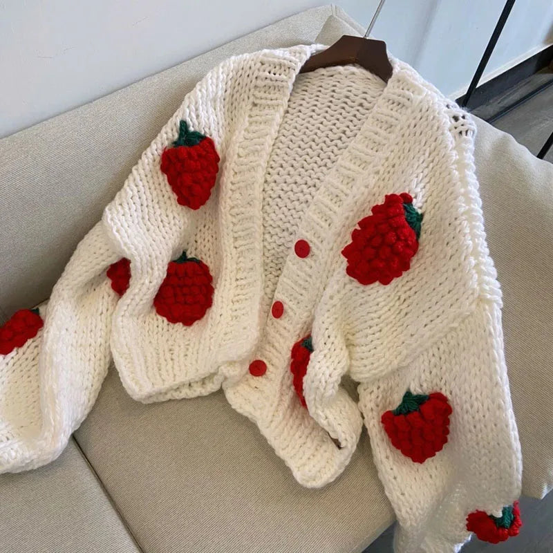 Strawberry Matching Adult Cardigan