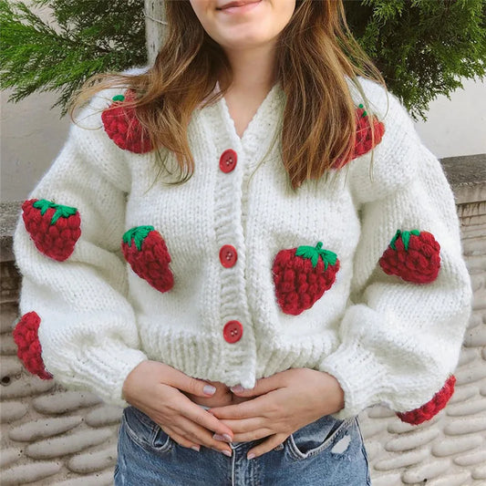 Strawberry Matching Adult Cardigan