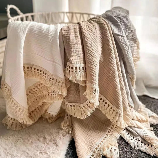 Cotton Muslin Swaddle Blanket 80X65