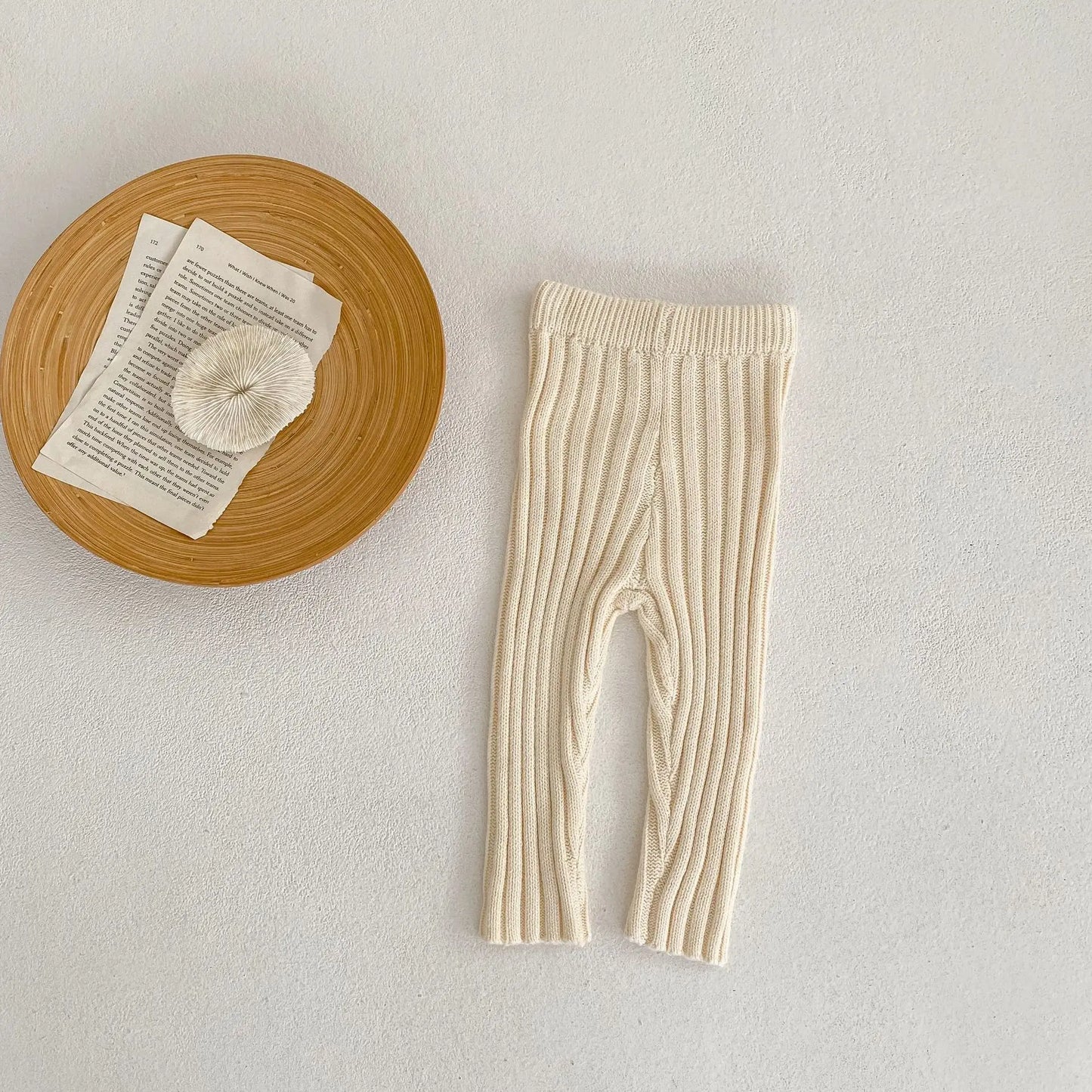 Heavy Cream Knit Pants