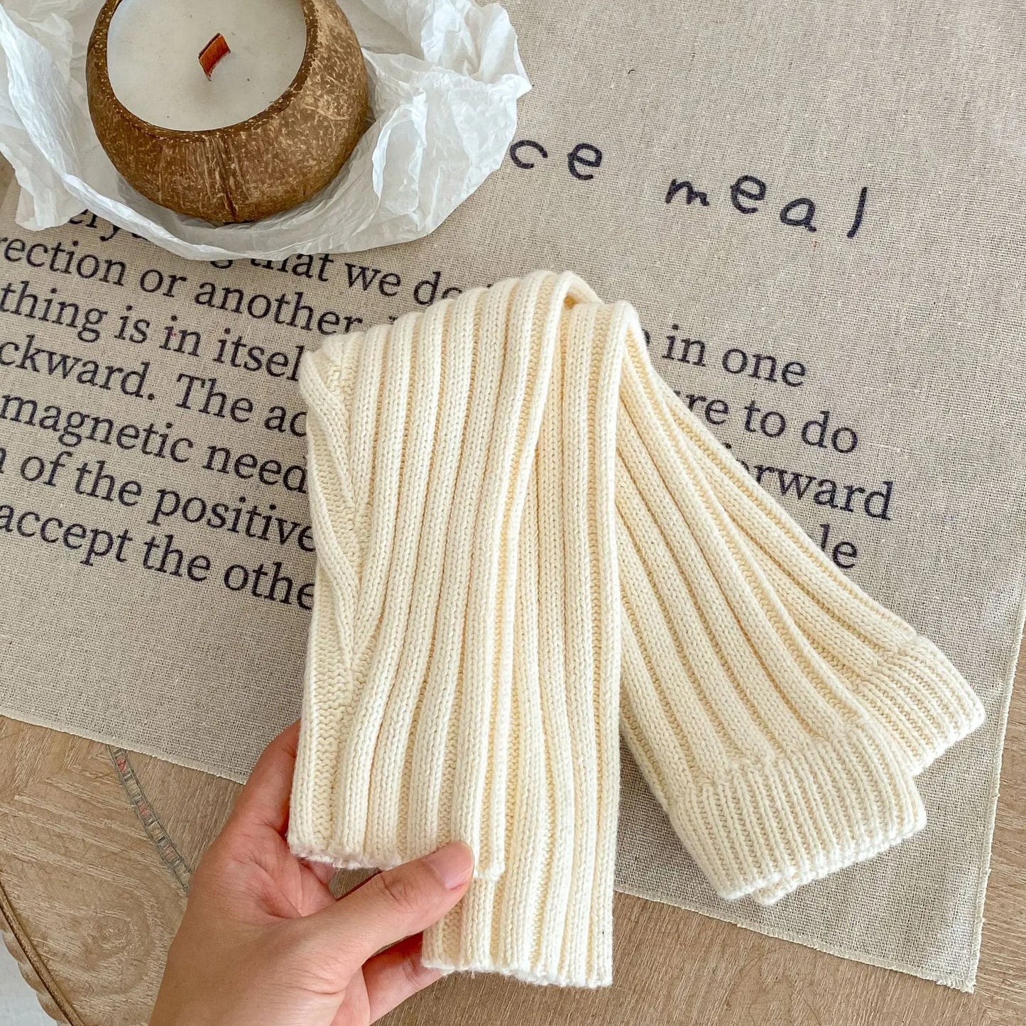 Heavy Cream Knit Pants