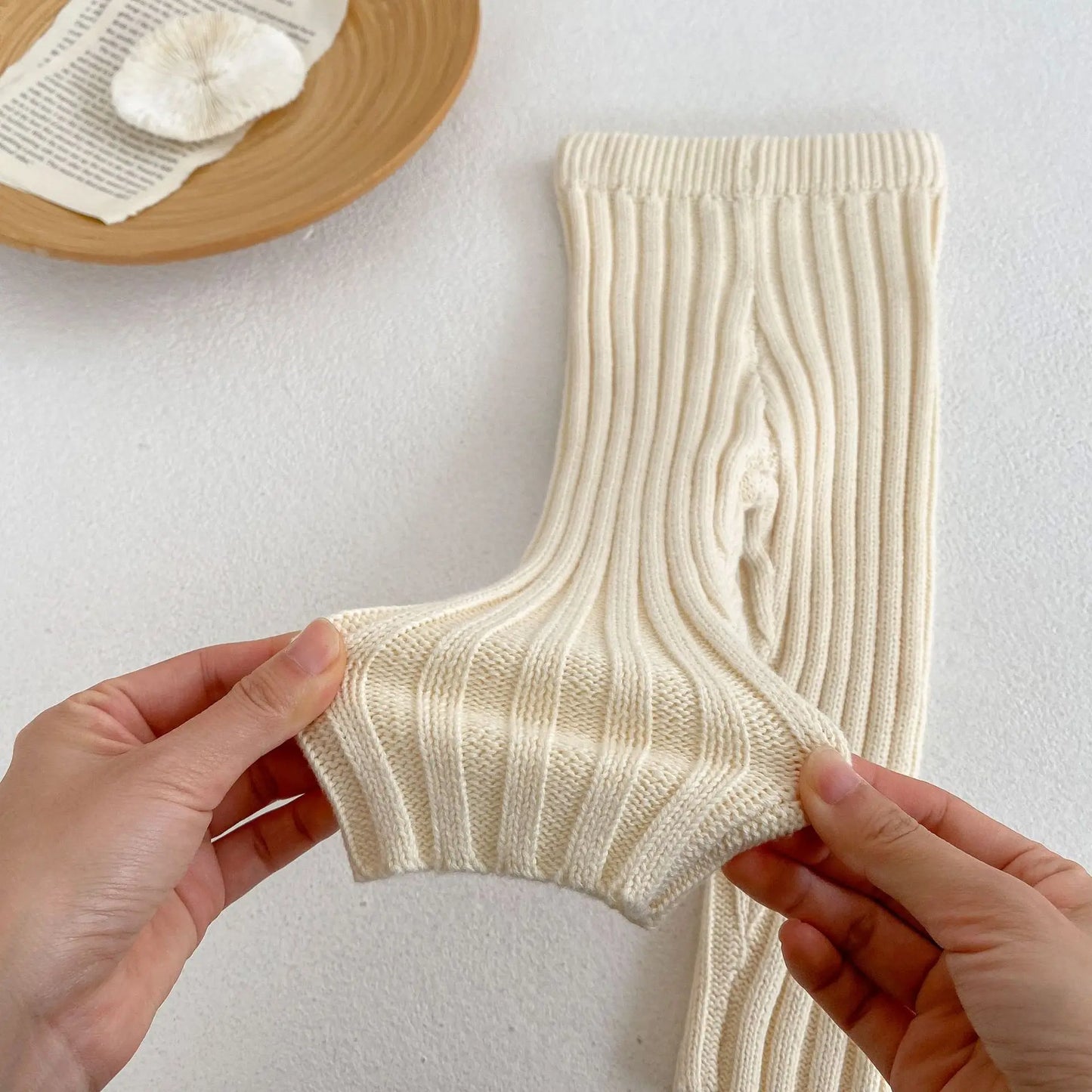 Heavy Cream Knit Pants