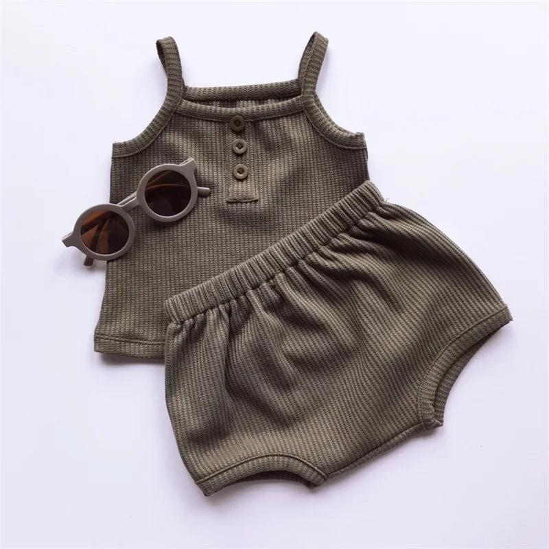 Waffle Cotton Camisole Sets