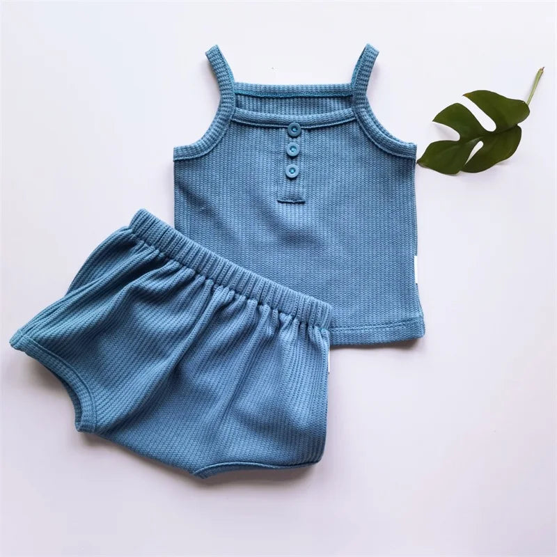 Waffle Cotton Camisole Sets