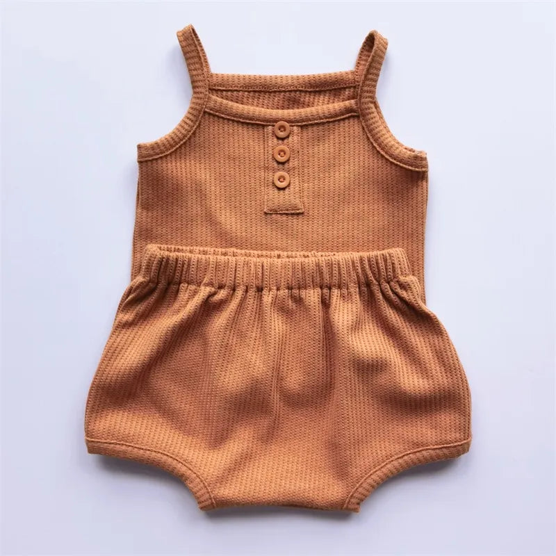 Waffle Cotton Camisole Sets