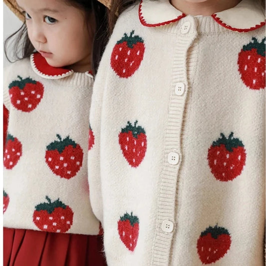 Strawberry Matching Cardigan (Two colors)