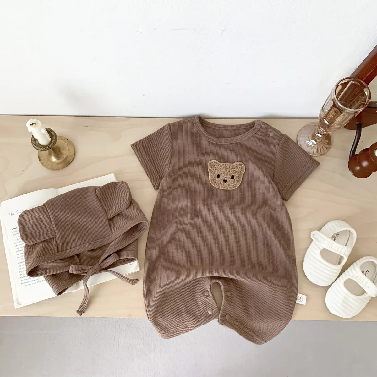 Bear Patch Romper Set