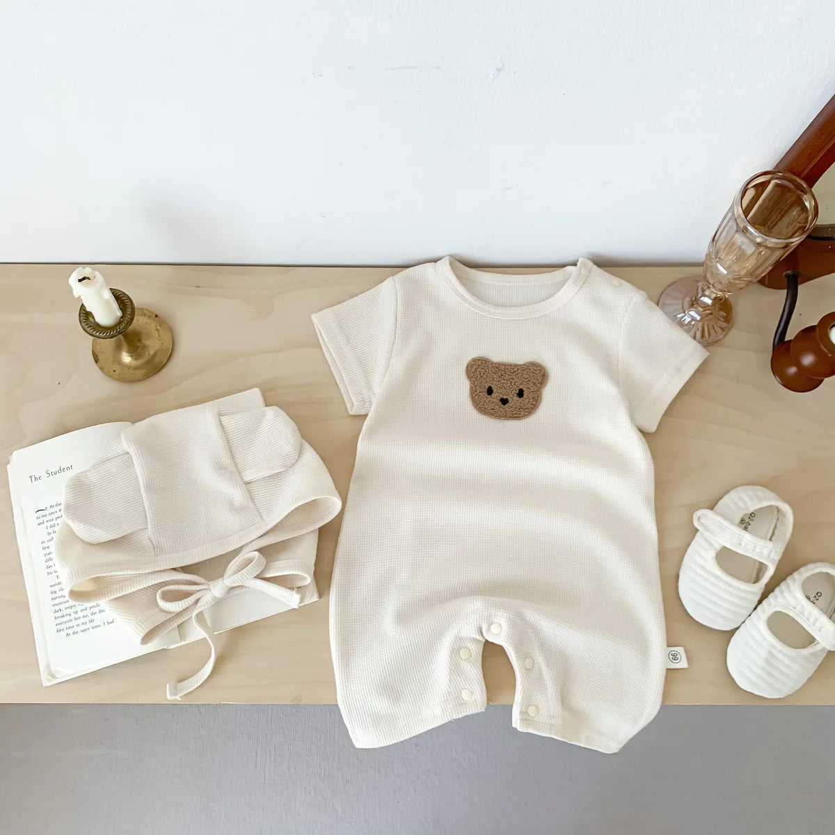 Bear Patch Romper Set