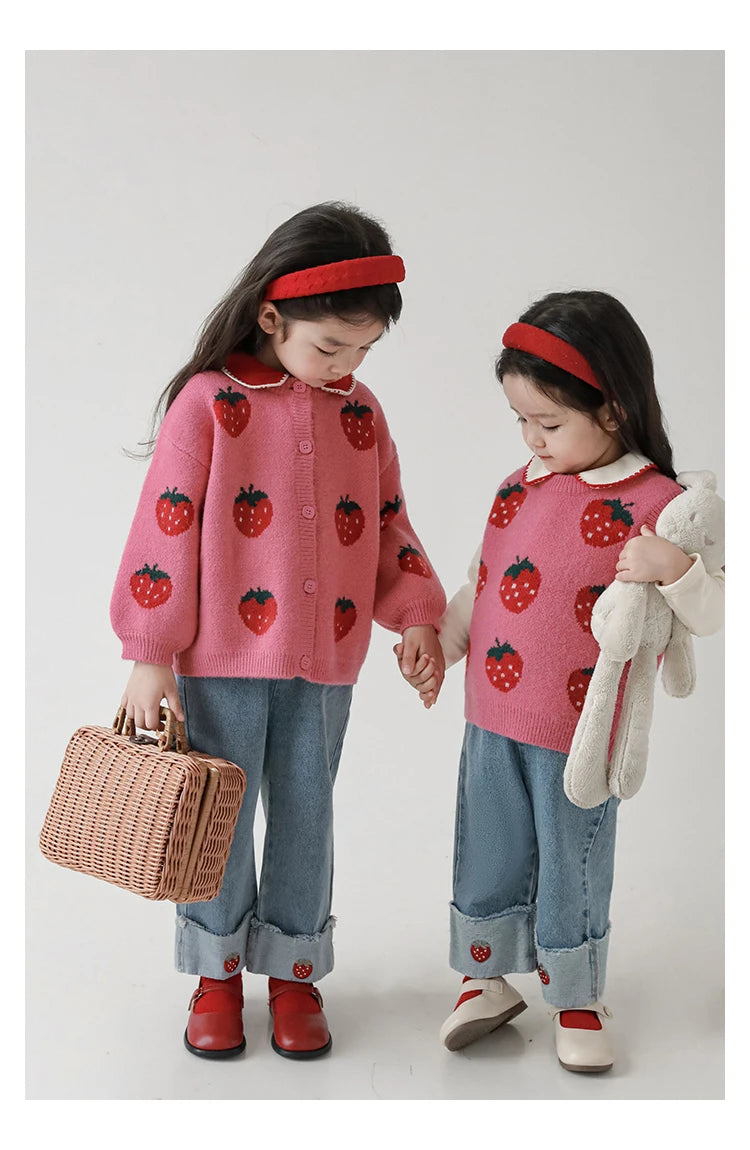 Strawberry Matching Cardigan (Two colors)
