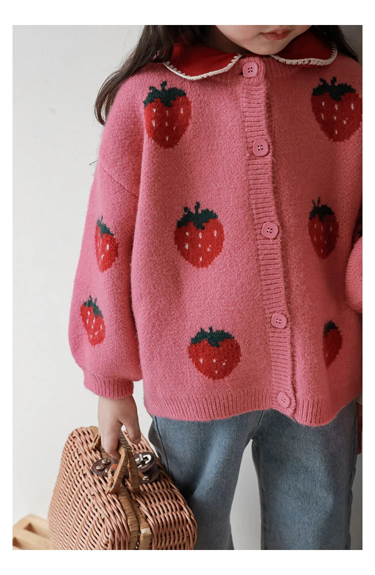 Strawberry Matching Cardigan (Two colors)