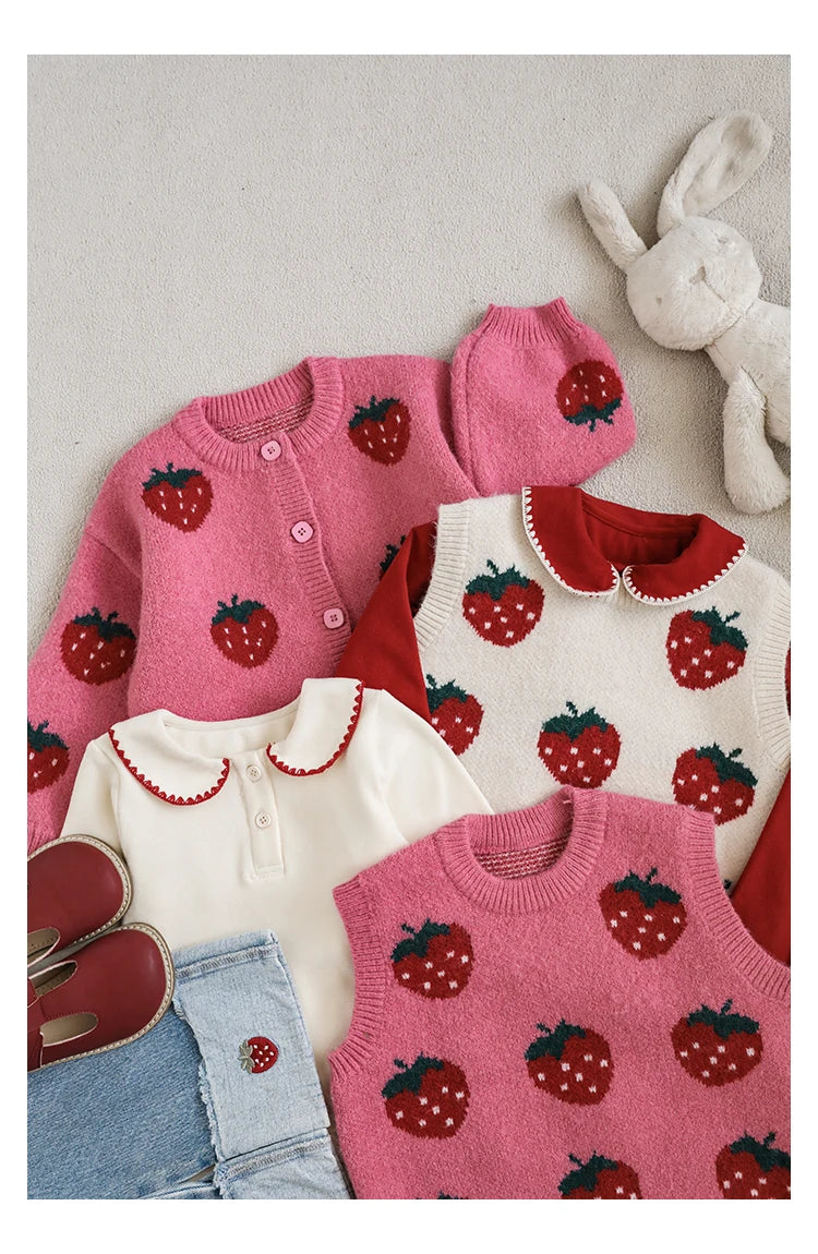 Strawberry Matching Cardigan (Two colors)