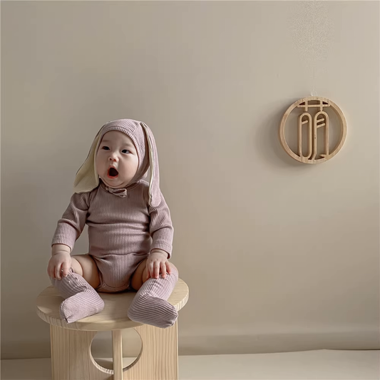 Bunny Ears Ribbed Romper