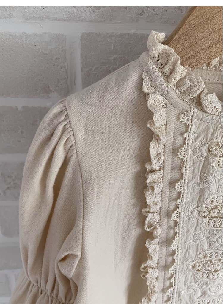 Lace Trim Floral Crochet Dress