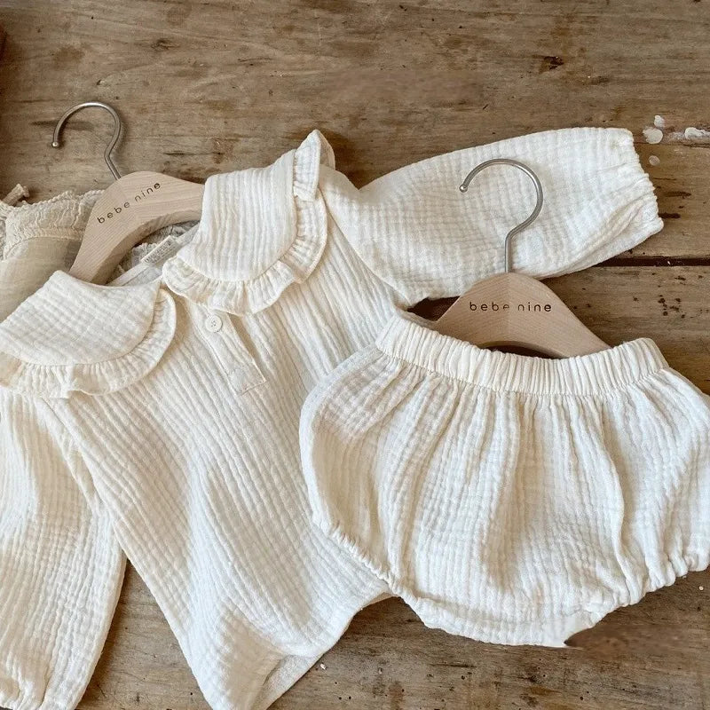 Organic Cotton Ruffled Collar Set