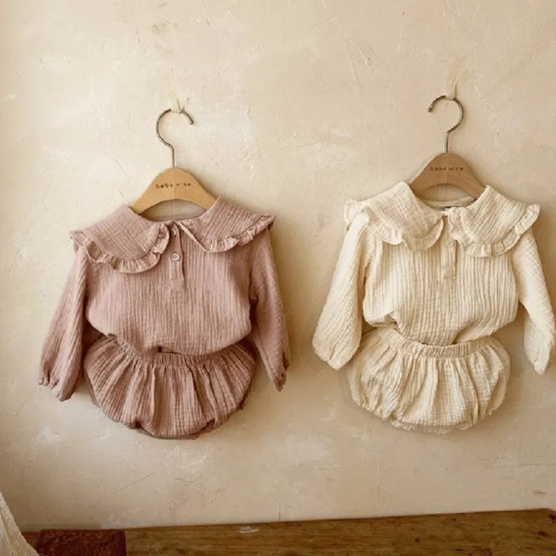 Organic Cotton Ruffled Collar Set