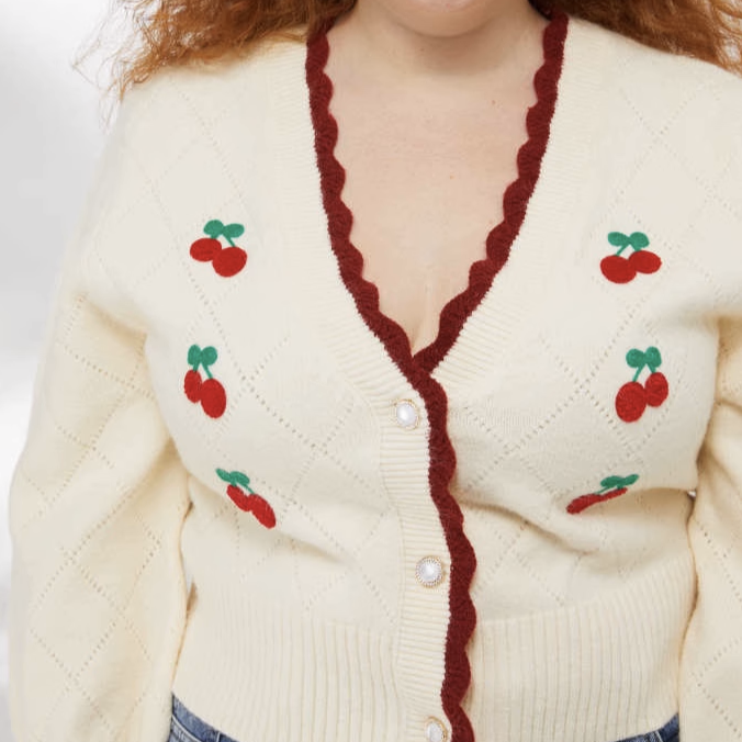 Cherry Matching Adult Cardigan (Three colors)